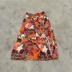 Loft floral print midi skirt